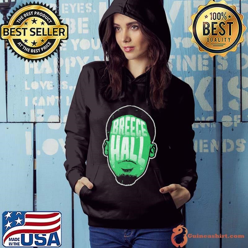 Breece Hall New York J Player Silhouette an American football running back Hoodie