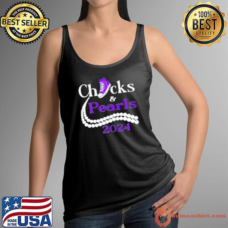 Chucks And Pearls 2024 Kamala Harris Purple Shirt