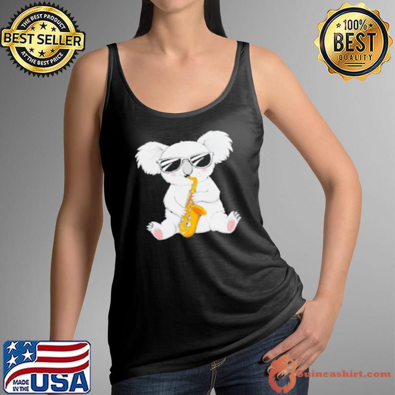 Cool Koala Playing Saxophone Cute Jazz Music Shirt