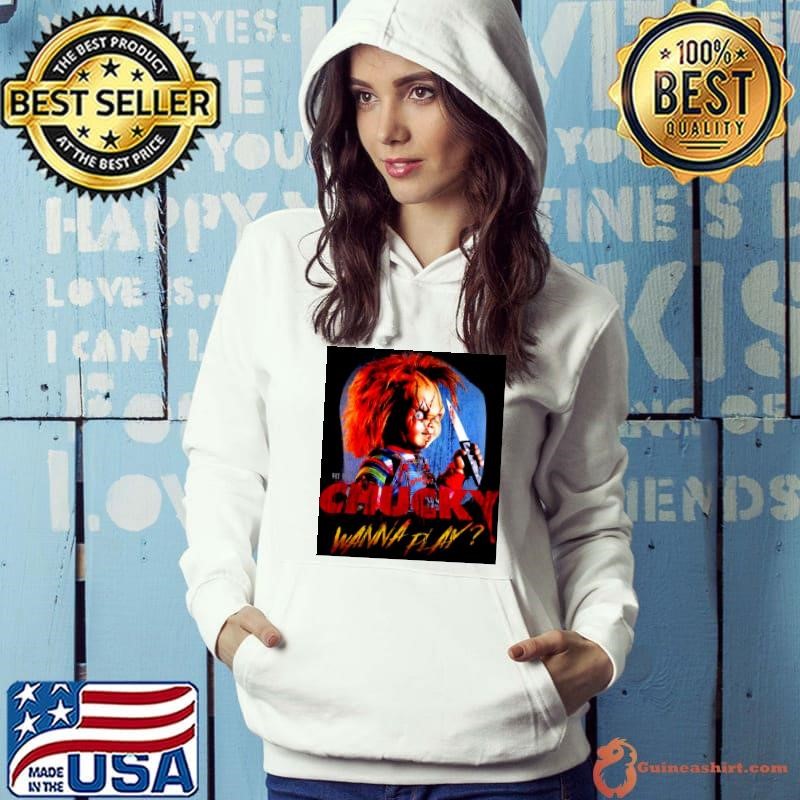 Creepy Portrait Child’s Play Chucky Wanna Play Hoodie