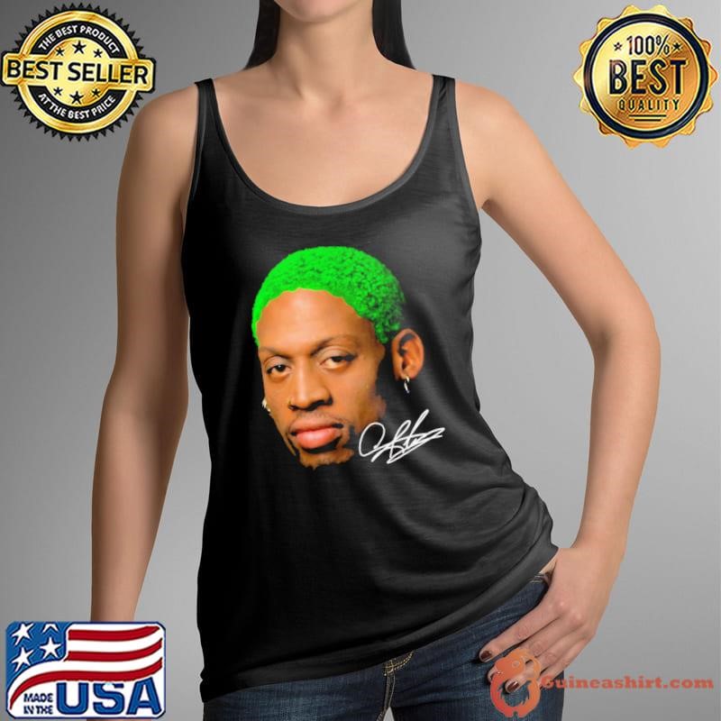 Dennis Rodman American former professional basketball Head Green T-Shirt