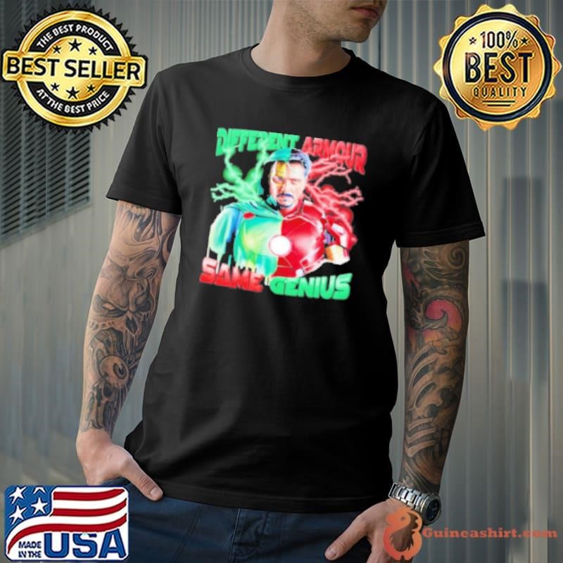 Different Amour Same Genius Robert Downey Jr Half Iron Man Half Doctor Doom Shirt