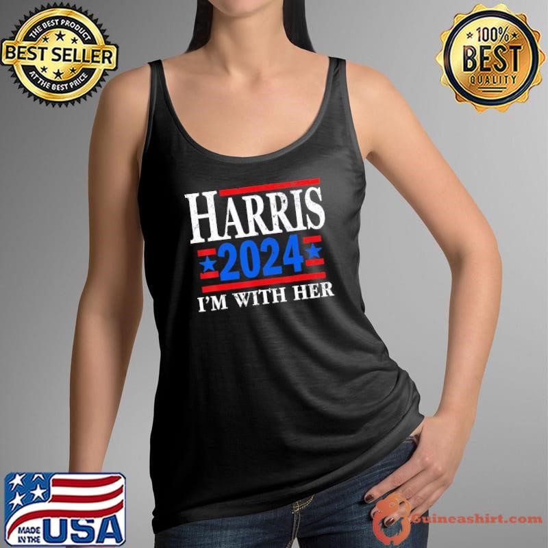 Harris 2024 I'm With Her Blue Stars Red line Election T-Shirt