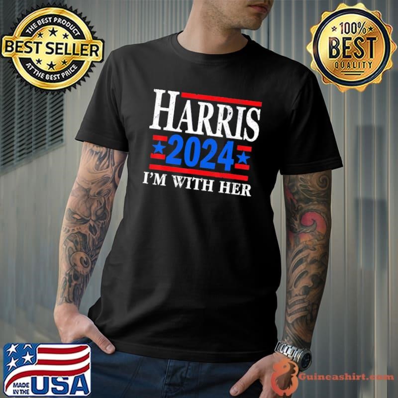 Harris 2024 I'm With Her Blue Stars Red line Election Unisex