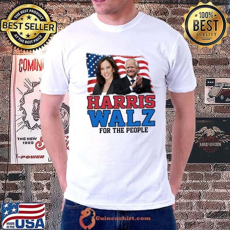 Harris Walz For The People President USa Flag Vote 2024 T-Shirt