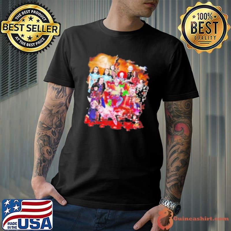 Horrors Characters Movie Cartoon Collage Halloween Shirt