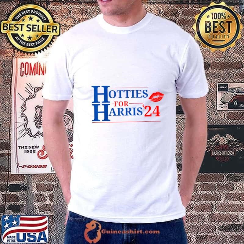 Hotties for harris 2024 red lip red line election T-Shirt