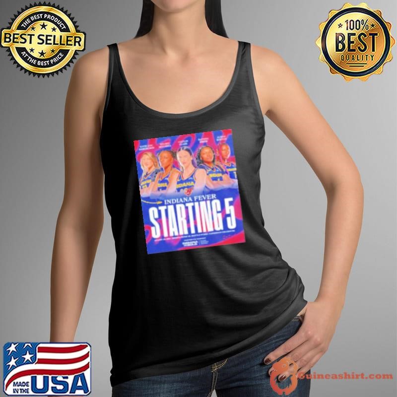 Indiana Fever Starting 5 Samuelson Mitchell Clark Smith Boston Shirt