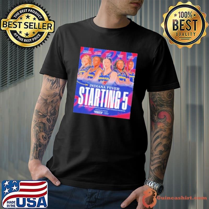 Indiana Fever Starting 5 Samuelson Mitchell Clark Smith Boston Unisex