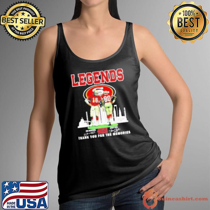 Joe Montana Jerry Rice Legends San Francisco 49Ers Thank You For The Memories Signatures Tank Top