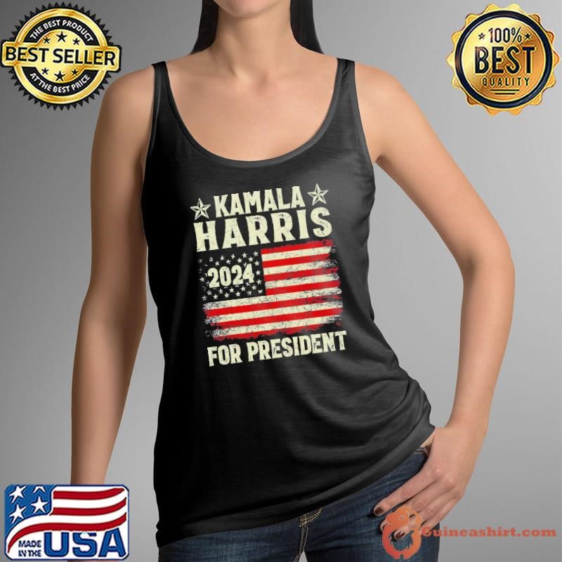 Kamala Harris 24 for the People President Stars American Flag T-Shirt