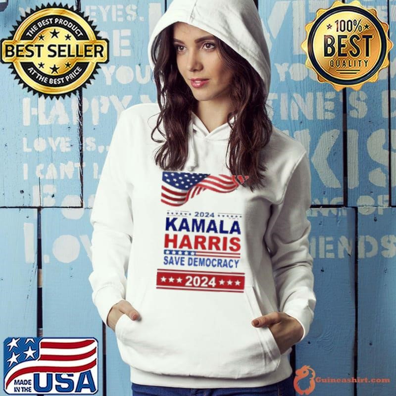 Kamala Harris Save Democracy Flag 2024 Us Election Courtyard Hoodie