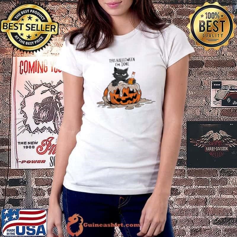 Lazy Cat This Halloween I'M Done Shirt