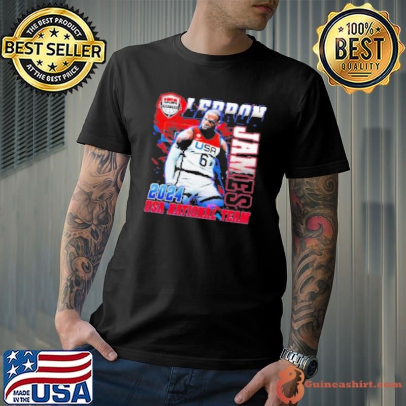 Lebron James No.6 2024 Paris Olympics USA National Team Shirt