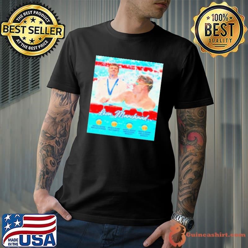 Leon Marchand Goes 4 For 4 At The Paris Olympics Swimming Shirt