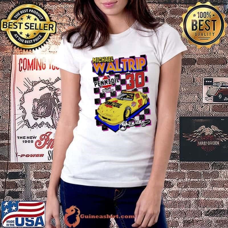 Michael Waltrip Pennzoil Retro Nascar Design T-Shirt
