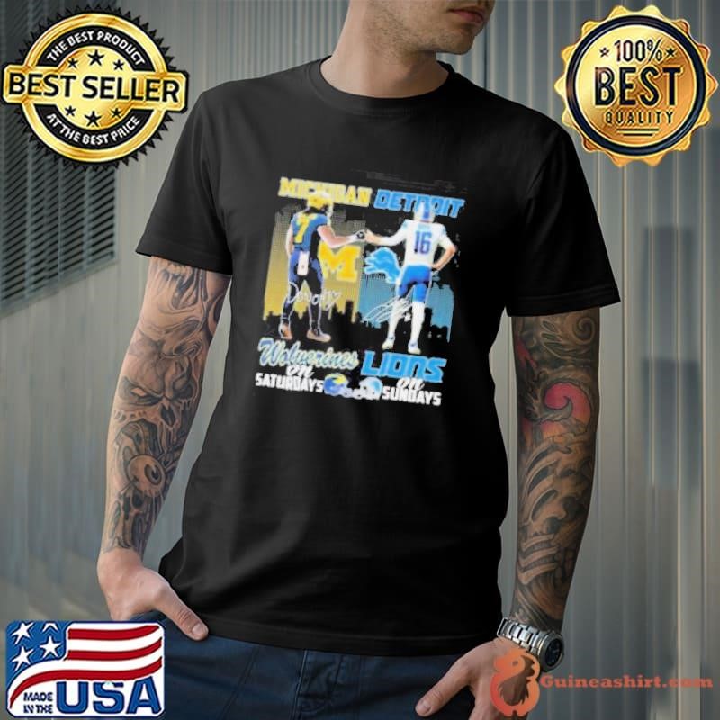 Michigan Donovan Edwards And Detroit Jared Goff On Saturdays And On Sundays Unisex