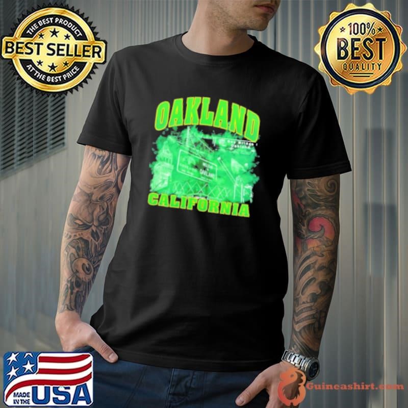 Oakland California Green Cityscape Shirt