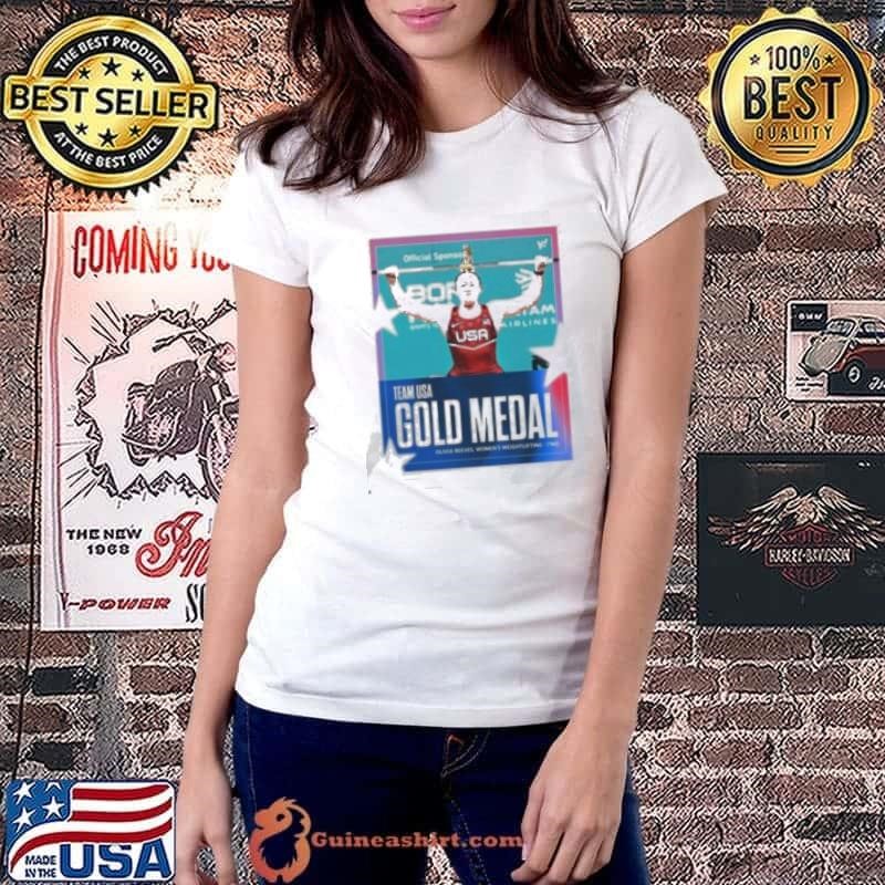Olivia Reeves Team USA Gold Medal Women’s Weightlifting 71kg Paris Olympic 2024 Poster Ladiestee