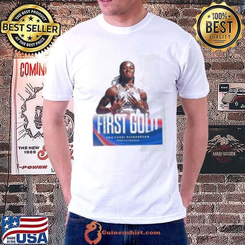 Sha’Carri Richardson Team USA Women’s 4x100M Relay First Gold Medal Paris Olympic 2024 Poster shirt