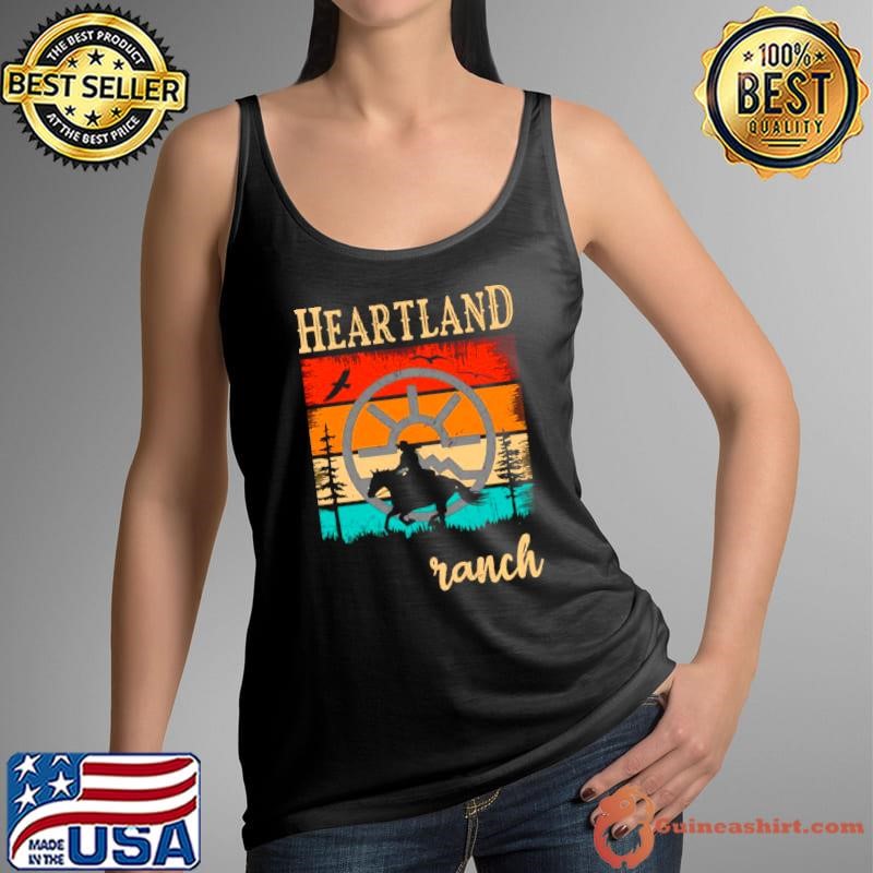 Sunset Heartland Ranch Retro Vintage Horse Lovers Horse Owner shirt