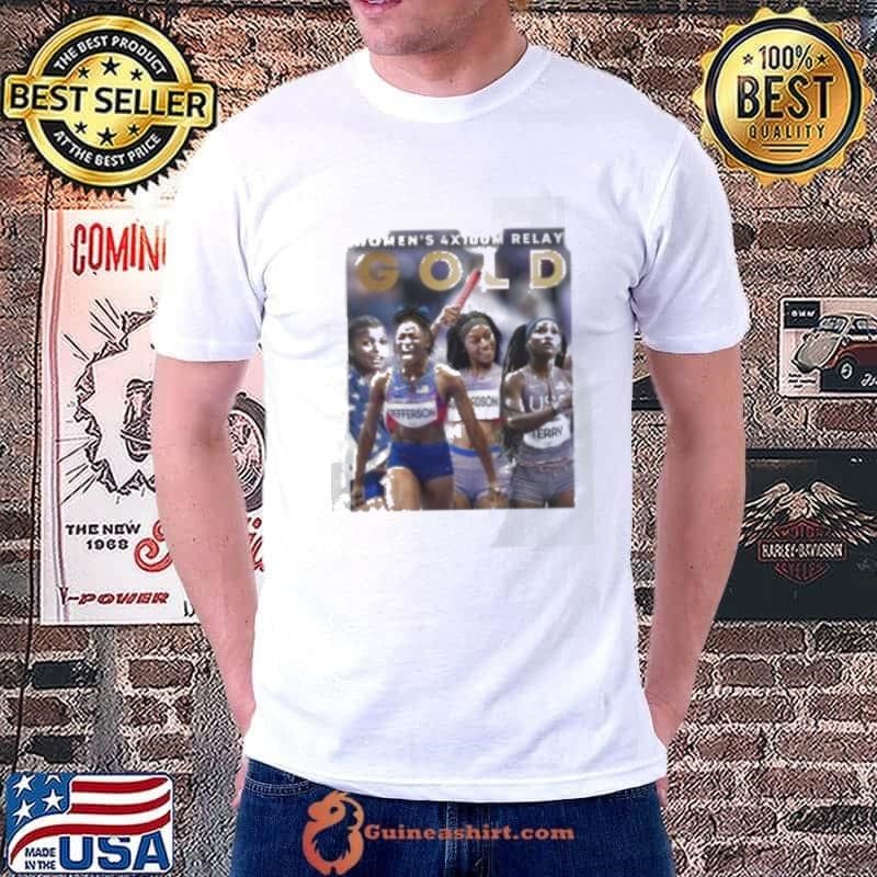Team USA Gold Medal Women’s 4x100m Relay Paris Olympic 2024 Poster shirt