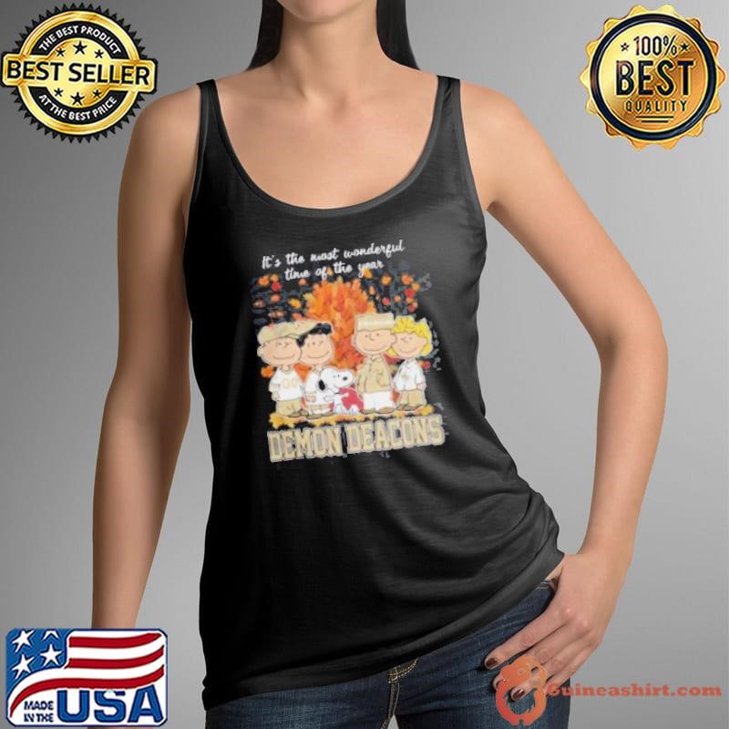 Wake Forest Demon Deacons x Peanuts Snoopy Is The Most Wonderful Time Of The Year Shirt