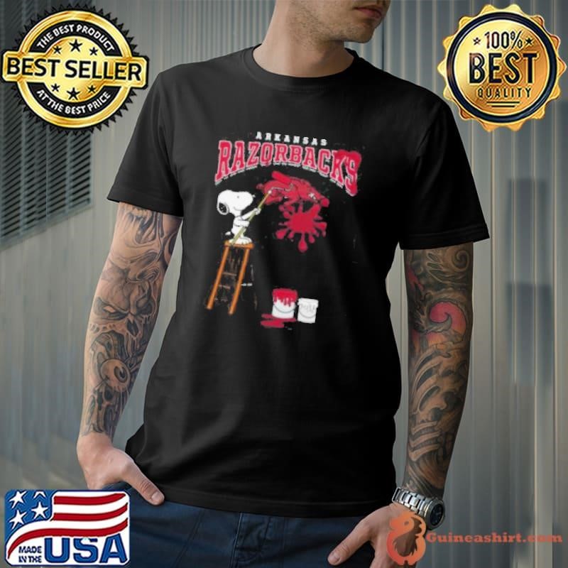 Arkansas Razorbacks Snoopy Painting Shirt