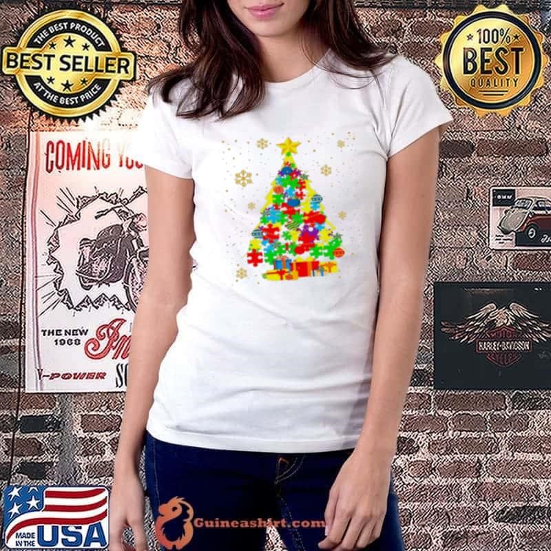 Autism Christmas Trees Teacher Shirt