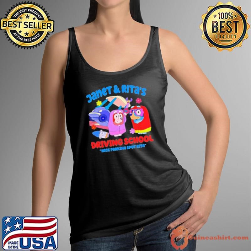 Bluey Janet And Rita'S Driving School Nice Parking Spot Rita Tank Top