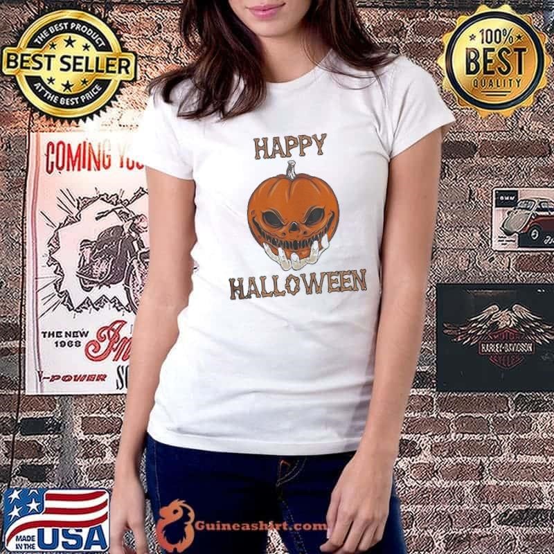 Bones Scary Pumpkin Face Ladiestee