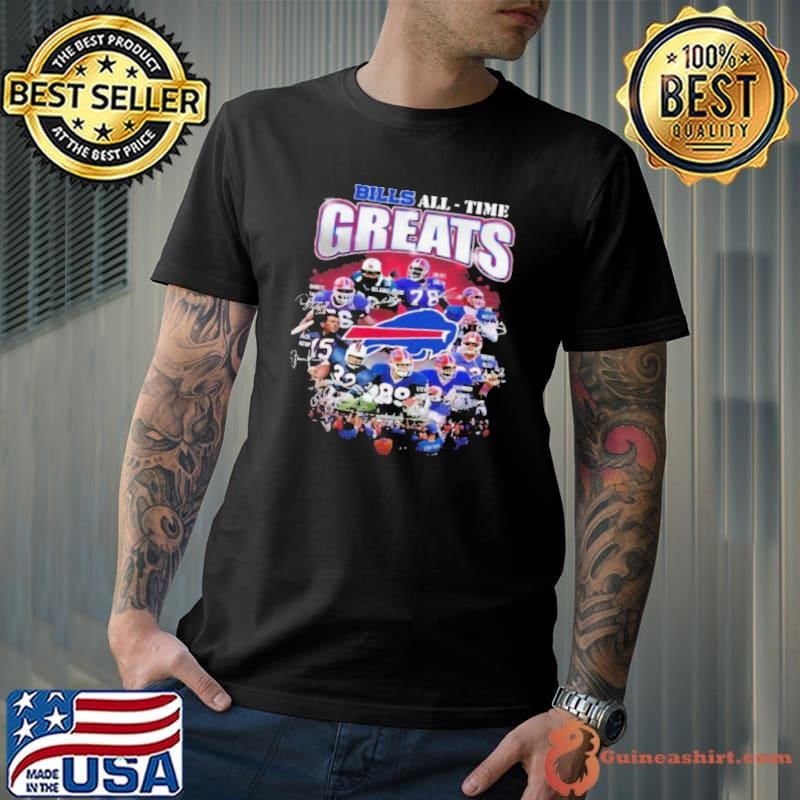 Buffalo Bills all time greats player names signatures shirt