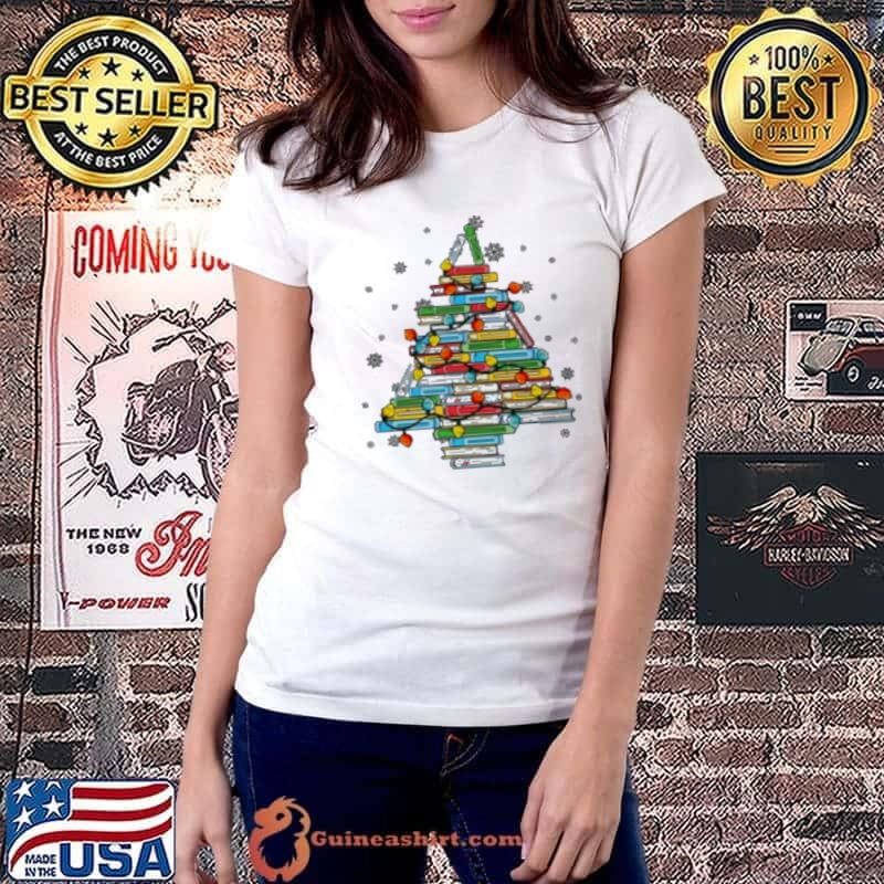Christmas Books Tree Teacher Shirt