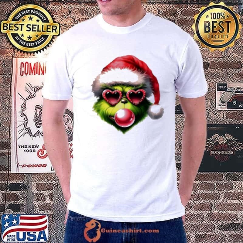 Christmas Grinch Blowing Up Bubble Merry Grinchmas Unisex