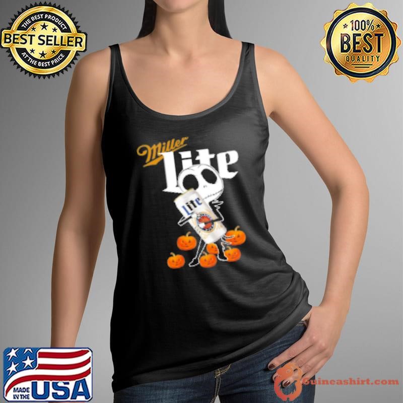 Jack Skellington Hug Miller Lite Halloween Shirt