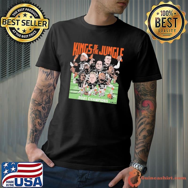 Joe Burrow Kings Of The Jungle Caricatures American professional football quarterback T-Shirt