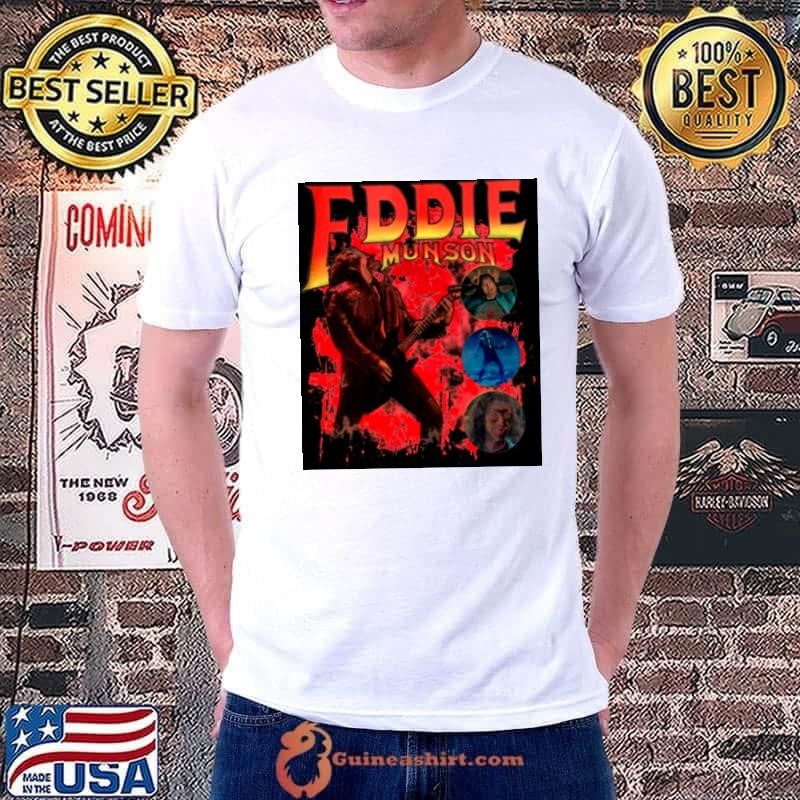 Joseph Quinn Eddie Munson Playing Guitar Red shirt