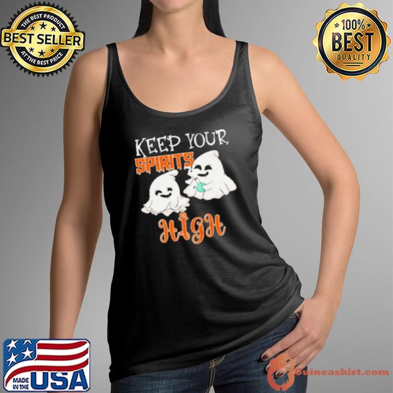Keep Your Spirits High Ghost Weed Smoking Halloween Tank Top
