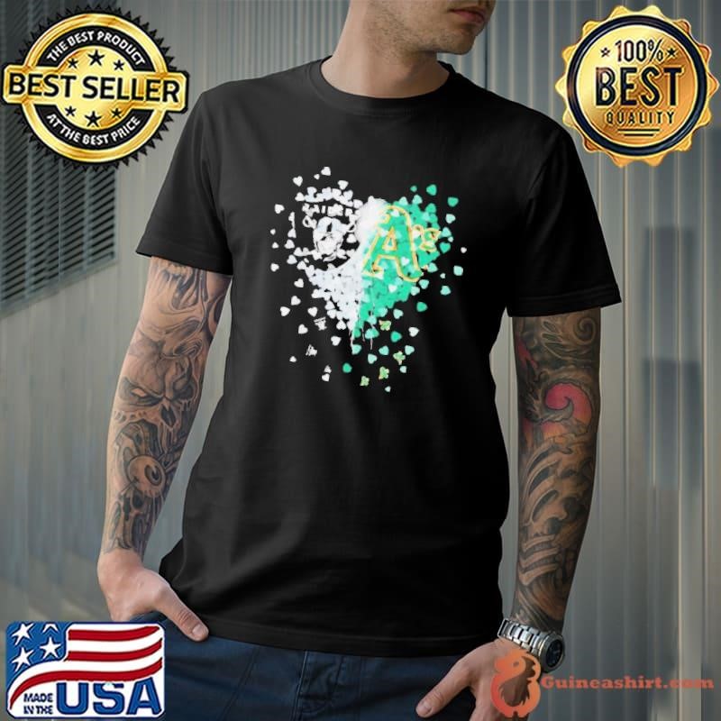 Las vegas Raiders and Oakland Athletics heart shirt
