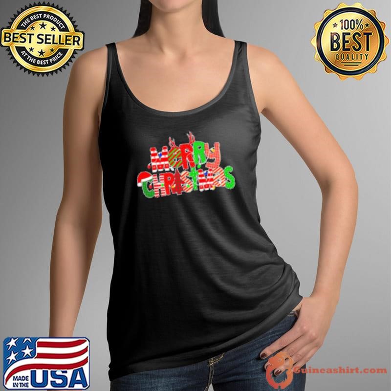 Merry Christmas With Rich Pattern Teacher Shirt