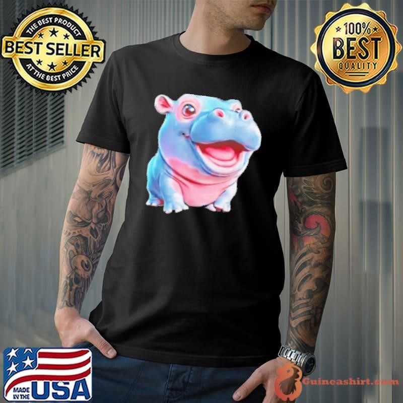 Moo Deng bouncy pig in Thai picture the cute baby hippo Khao Kheow Open zoo Shirt
