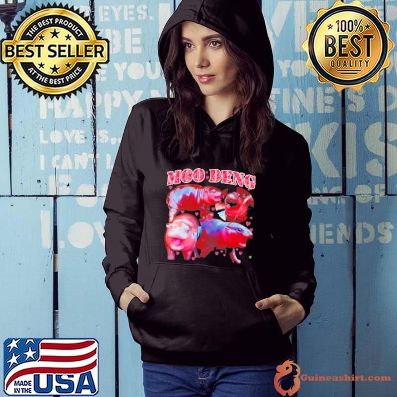 Moo Deng bouncy pig meme cute baby Hoodie