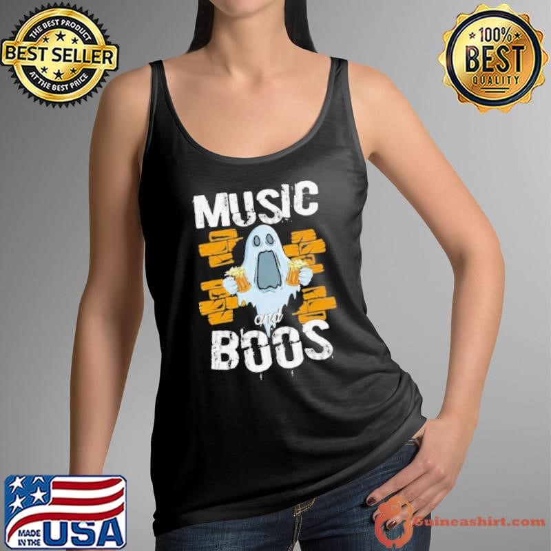 Music And Boos Ghost Funny Halloween Costume Beer Drinking Tank Top