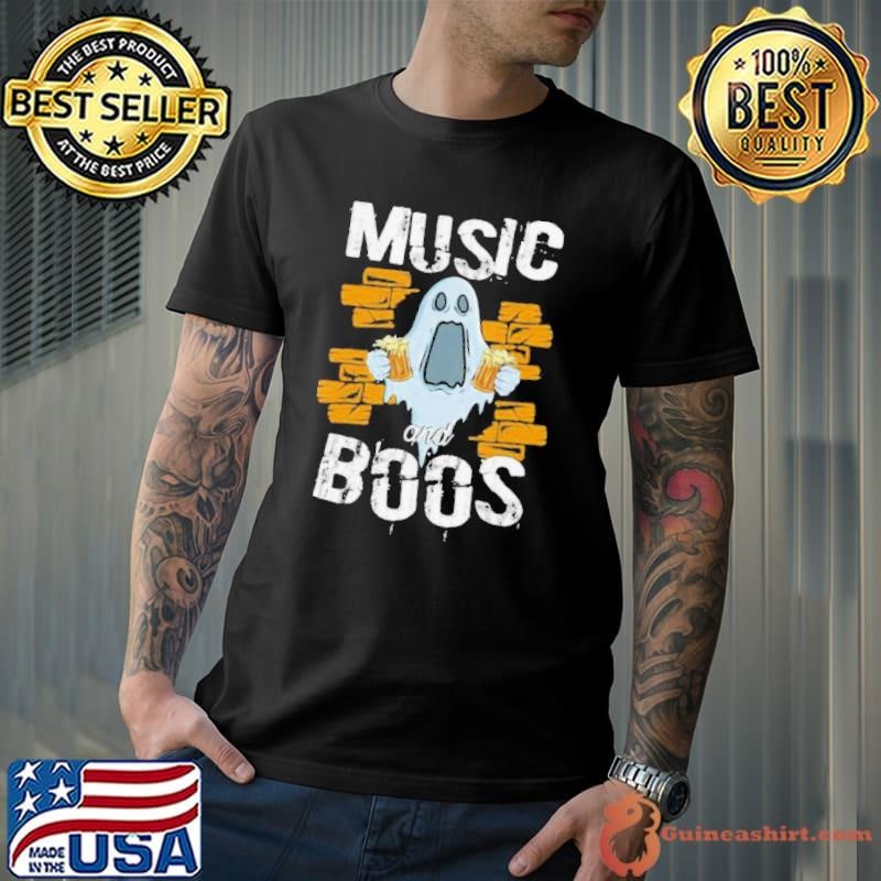 Music And Boos Ghost Funny Halloween Costume Beer Drinking shirt