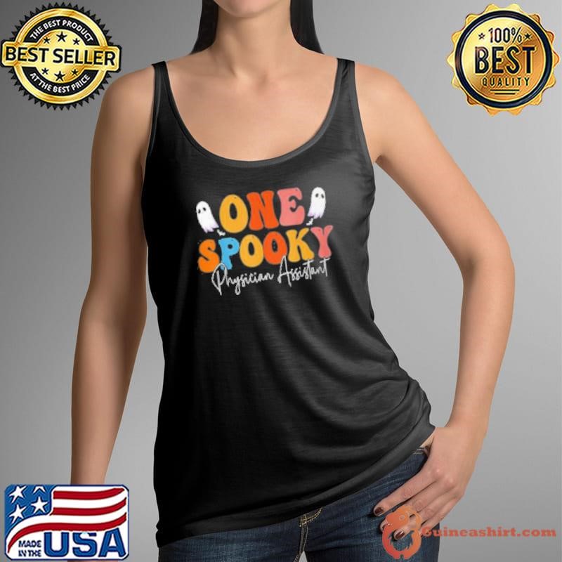 One Spooky Physician Assistant Groovy Ghost Halloween Shirt