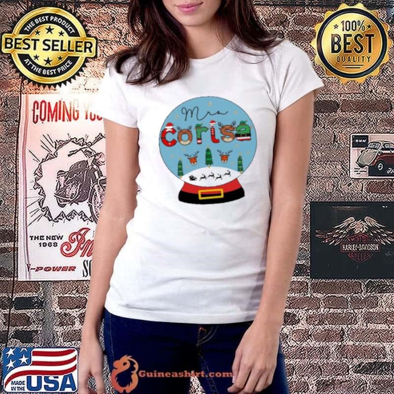 Personalized Merry Christmas Snow Scene Teacher Shirt