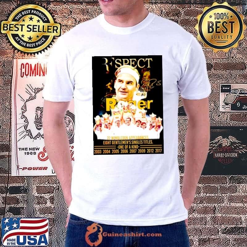 Roger Federer 22 Wimbledon appearances one of a kind shirt