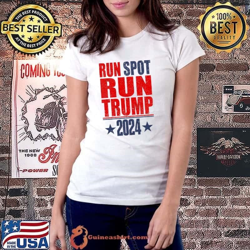 Run Spot Run Trump 2024 Blue Stars T-Shirt