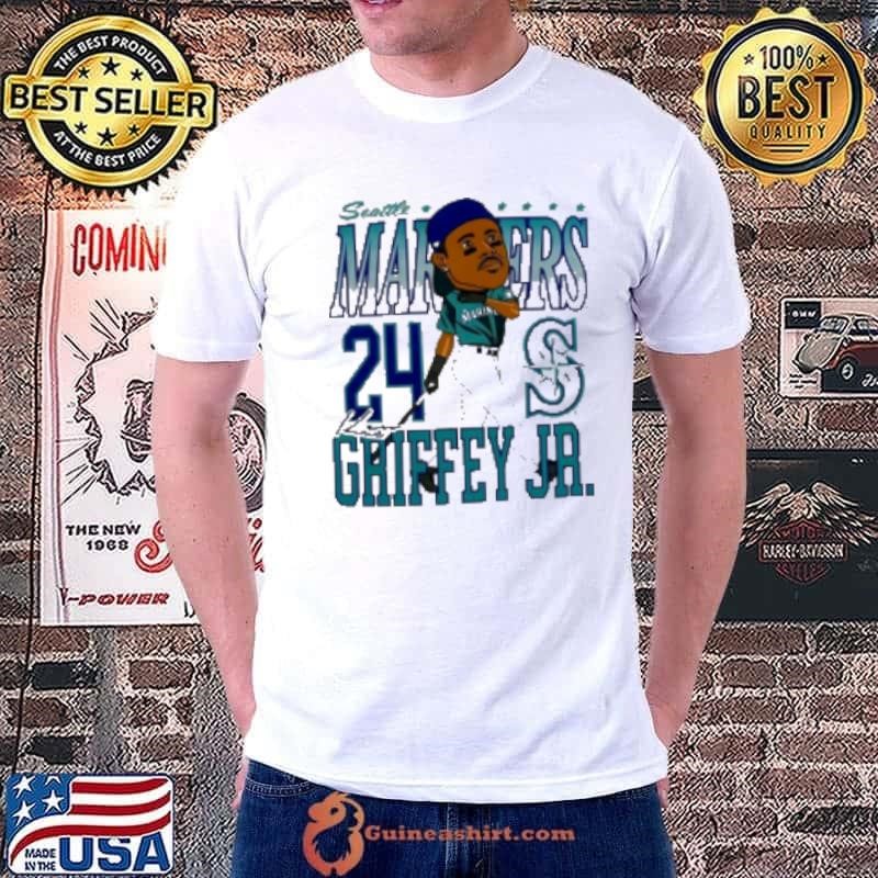 Seattle Mariners Ken Griffey Jr #24 Slugger Swing Caricature Shirt