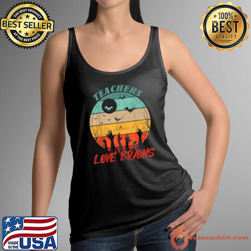 Teachers Love Brains Teacher Halloween Costume Halloween Tank Top